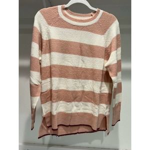 NWT Lush Mauve Cream Striped Sweater Size Small‎